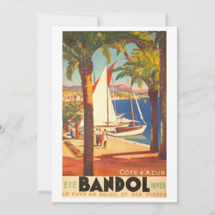 Vintage Cote D'Azur French Travel Holiday Card