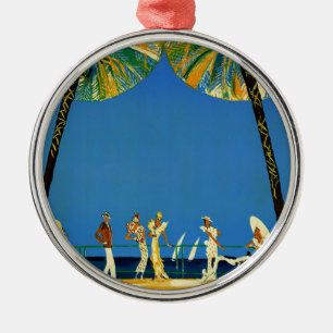 Vintage Cote D'Azur French Travel Metal Tree Decoration