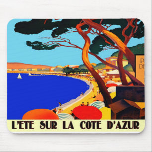 Vintage Cote D'Azur French Travel Mouse Mat