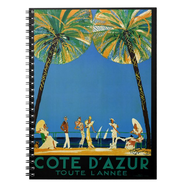Vintage Cote D'Azur French Travel Notebook (Front)