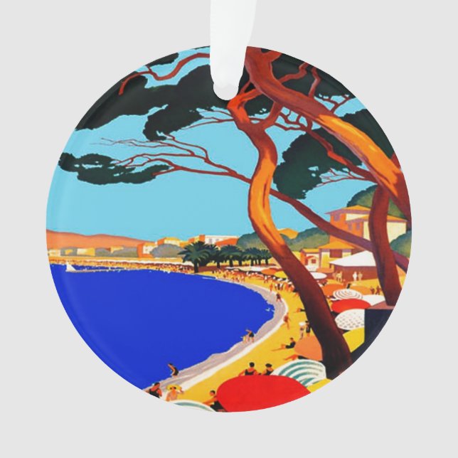 Vintage Cote D'Azur French Travel Ornament (Front)