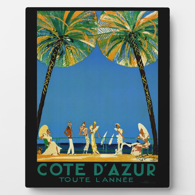 Vintage Cote D'Azur French Travel Plaque (Front)