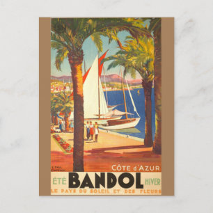 Vintage Cote D'Azur French Travel Postcard