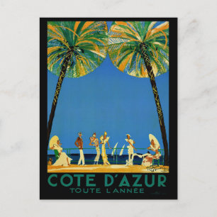 Vintage Cote D'Azur French Travel Postcard