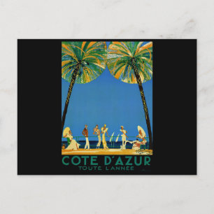 Vintage Cote D'Azur French Travel Postcard