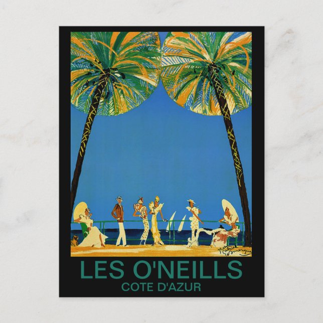 Vintage Cote D'Azur French Travel Postcard (Front)