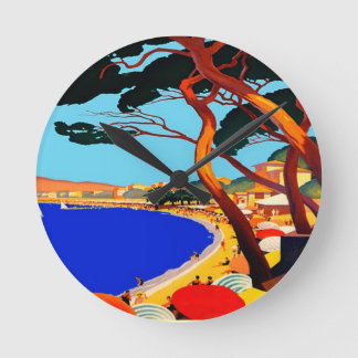 Vintage Cote D'Azur French Travel Round Clock
