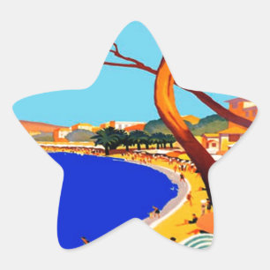 Vintage Cote D'Azur French Travel Star Sticker