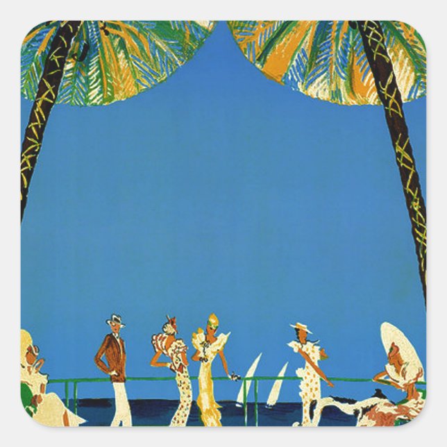 Vintage Cote D'Azur French Travel Stickers (Front)