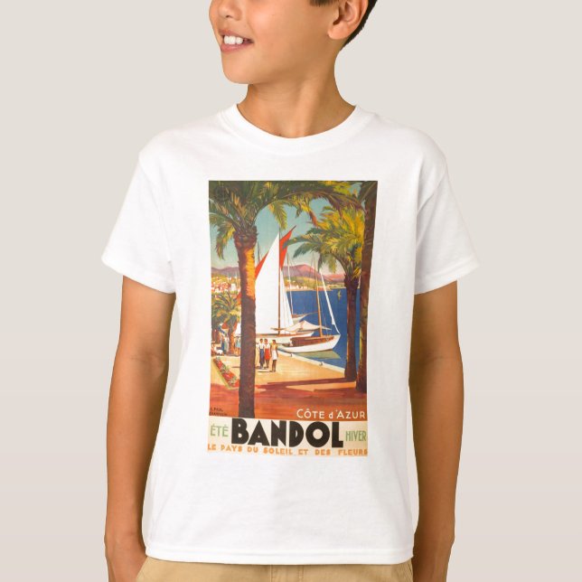 Vintage Cote D'Azur French Travel T-Shirt (Front)