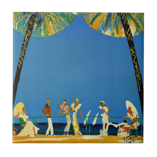 Vintage Cote D'Azur French Travel Tile