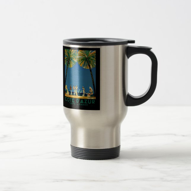 Vintage Cote D'Azur French Travel Travel Mug (Right)