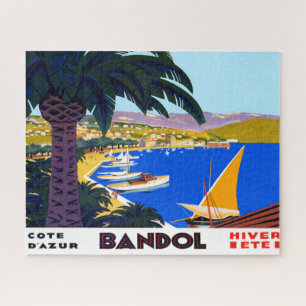 Vintage Cote D'Azur Travel Illustration Jigsaw Puzzle