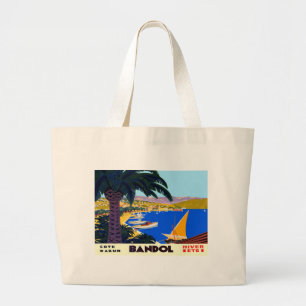 Vintage Cote D'Azur Travel Large Tote Bag