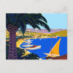 Vintage Cote D'Azur Travel Postcard