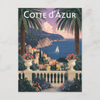 Vintage Côte d'Azur Travel Poster - French Riviera