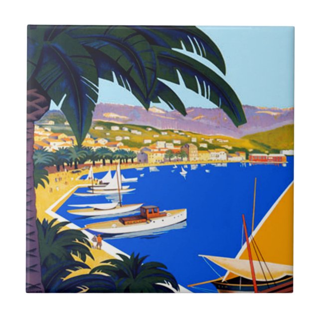 Vintage Cote D'Azur Travel Tile (Front)