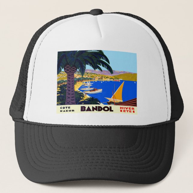 Vintage Cote D'Azur Travel Trucker Hat (Front)