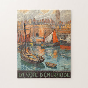 Vintage Cote d'Emeraude Saint Malo Port Jigsaw Puzzle
