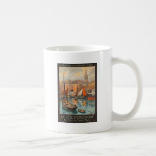 Vintage Cote d'Emeraude Saint Malo Port Tourism Coffee Mug