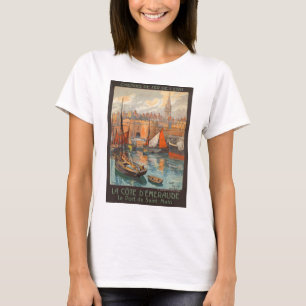 Vintage Cote d'Emeraude Saint Malo Port Tourism T-Shirt