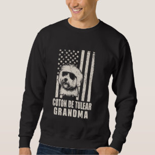 Vintage Coton de Tulear Dog Grandma American Flag  Sweatshirt