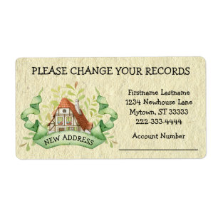 Vintage Cottage Change Your Records Address Label