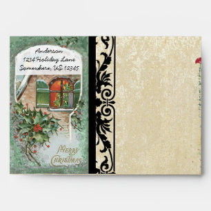 Vintage Cottage Distressed Aged Damask Envelopes