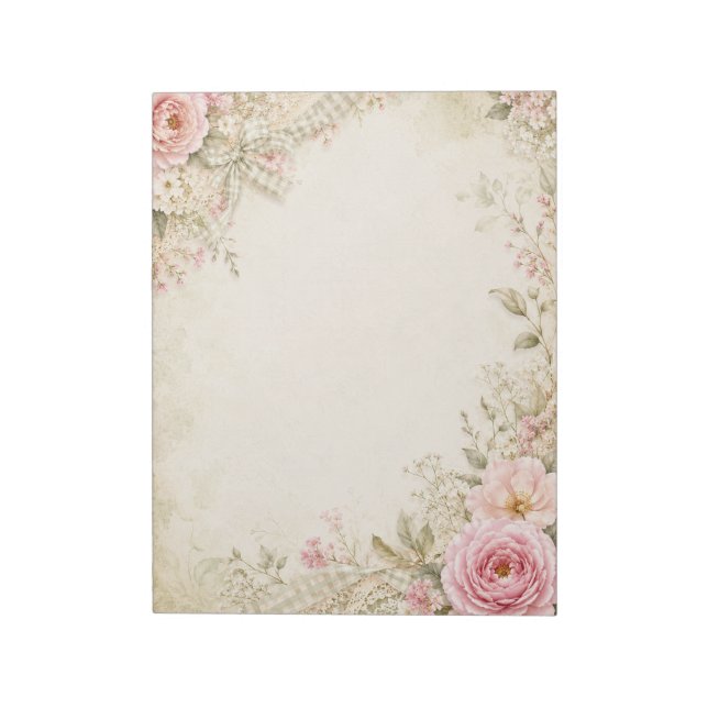 Vintage Cottage Floral Notepad (Rotated)