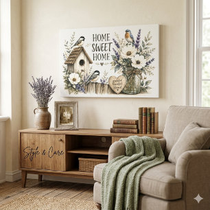 Vintage Cottage Garden Artwork Canvas Print