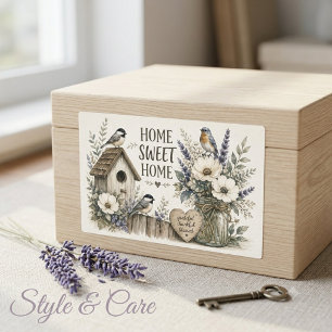 Vintage Cottage Garden Artwork Rectangular Sticker