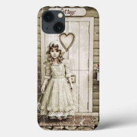 Vintage Cottage Girl Shabby Chic Art