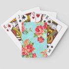 Vintage Cottage Red Rose Floral