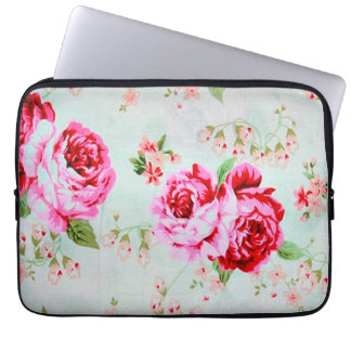 Vintage Cottage Rose Floral Floral Laptop Sleeve