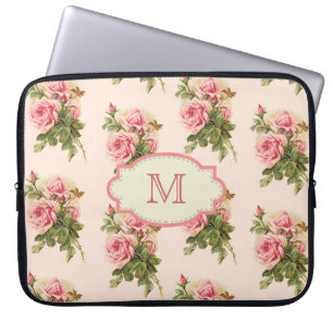 Vintage Cottage Rose Monogram Case