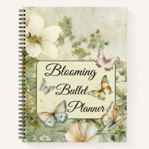 Vintage Cottage Wildflower Blooming Bullet Planner Notebook