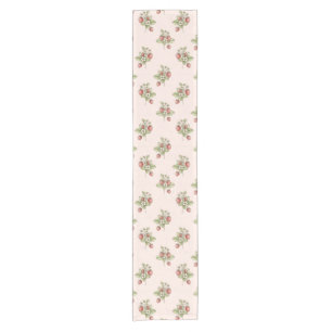 Vintage Cottagecore Aesthetic Berries and Blooms Short Table Runner