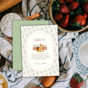 Vintage Cottagecore Chicken Floral Baby Shower Thank You Card