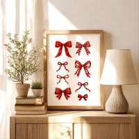 Vintage Cottagecore Coquette Red Ribbon Set
