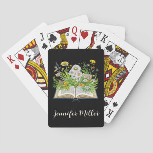 Vintage Cottagecore design with wildflowers Playing Cards
