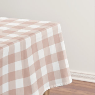 Vintage cottagecore Dusty Rose Gingham Tablecloth