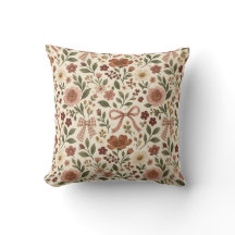 Vintage Cottagecore Floral Bow Fabric | Romantic