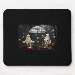 Vintage Cottagecore Halloween Ghosts In The Forest Mouse Mat