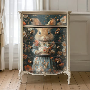 Vintage Cottagecore Mouse Tea Party Floral  Tissue Paper