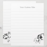 Vintage Cottagecore Pig LineArt Minimalist Pattern