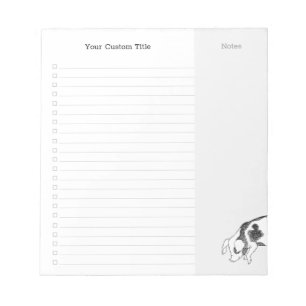 Vintage Cottagecore Pig LineArt Minimalist Pattern Notepad
