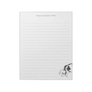 Vintage Cottagecore Pig LineArt Minimalist Pattern Notepad