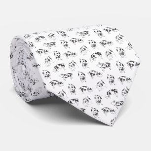 Vintage Cottagecore Pig LineArt Minimalist Pattern Tie