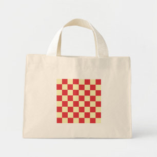 Vintage Cottagecore Red Chequered Mini Tote Bag