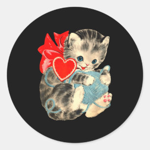 Vintage Cottagecore Retro Valentine Shop Uni Adult Classic Round Sticker